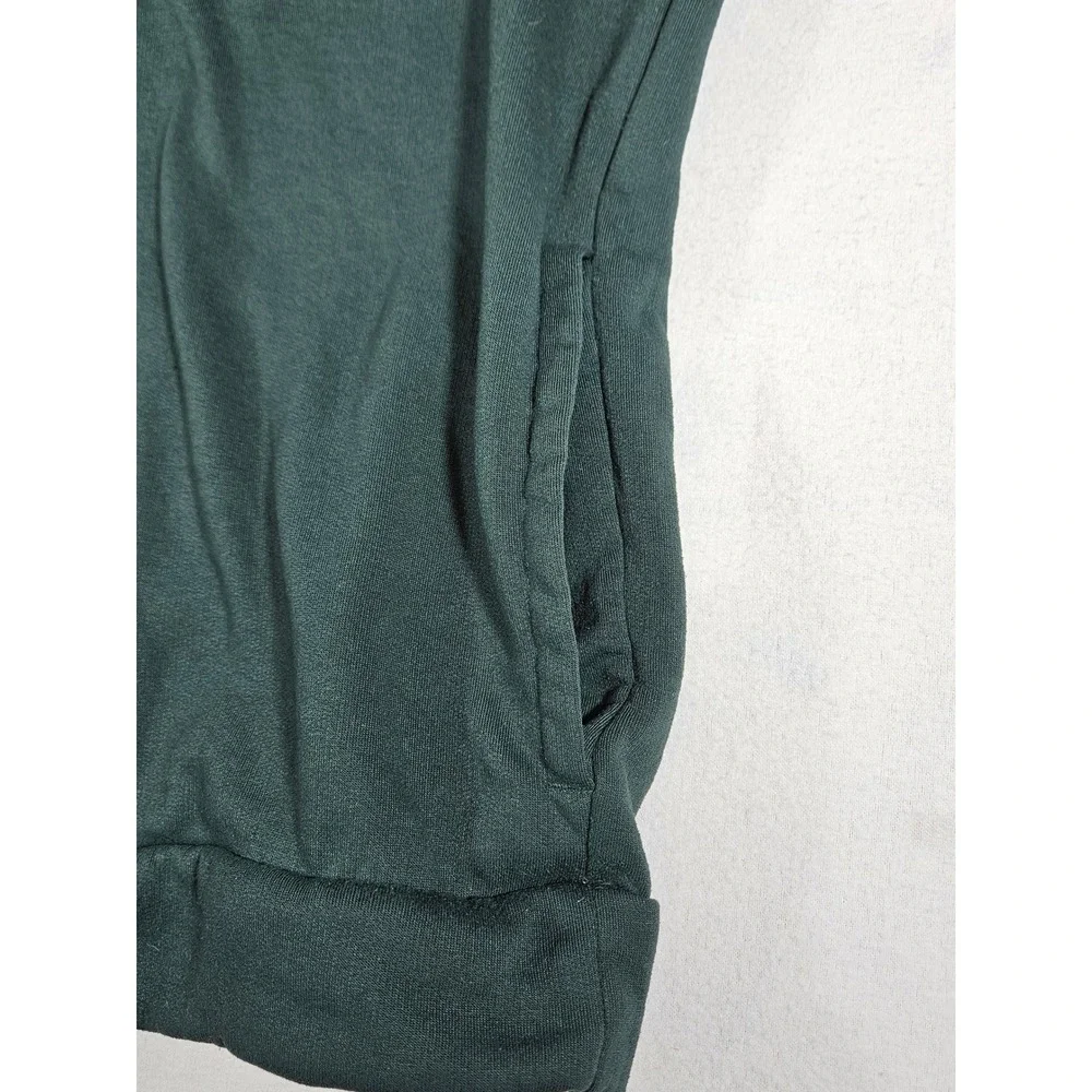 Adidas Mens Forest Green Fleece‎ Hoodie Zip Chest Pocket Logo Pullover Large